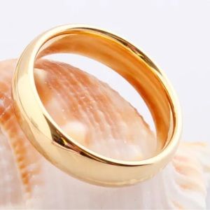 Smooth Gold Rings Band Ring for Womens Mens Ring Jewelry Size 6